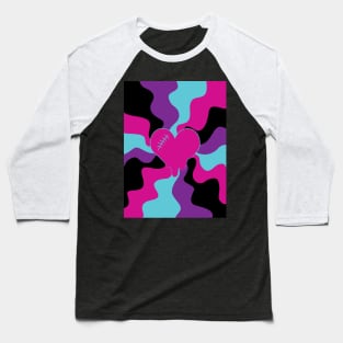 Heart Melt - Pink, Purple, Blue and Black Baseball T-Shirt